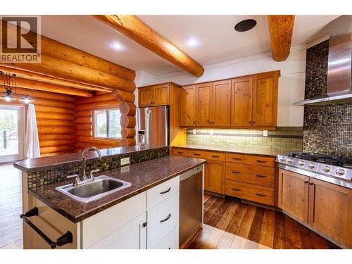Log Home Kitchen - 475 Bluenose Road, Coldstream, BC 