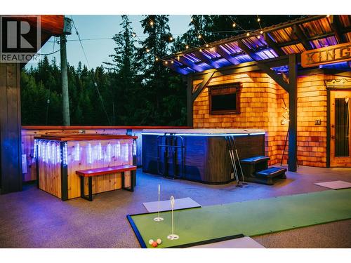 Lodge Patio at Night - 475 Bluenose Road, Coldstream, BC 