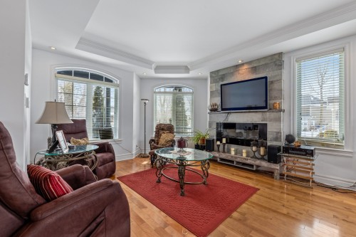 Salon - 329 Rue Daudelin, Farnham, QC - Indoor Photo Showing Living Room With Fireplace