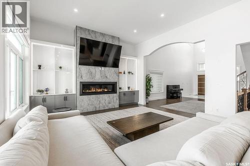 623 Kenaschuk Crescent, Saskatoon, SK - Indoor Photo Showing Living Room With Fireplace