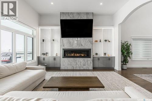 623 Kenaschuk Crescent, Saskatoon, SK - Indoor Photo Showing Living Room With Fireplace