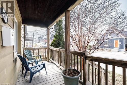 Charming front porch, a great spot to relax and connect with neighbours and enjoy the community. - 500 Ferguson Avenue N, Hamilton, ON - Outdoor With Exterior