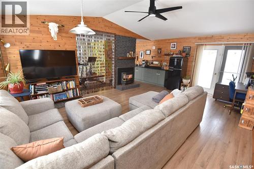 115 4Th Avenue E, Nipawin, SK - Indoor Photo Showing Living Room With Fireplace