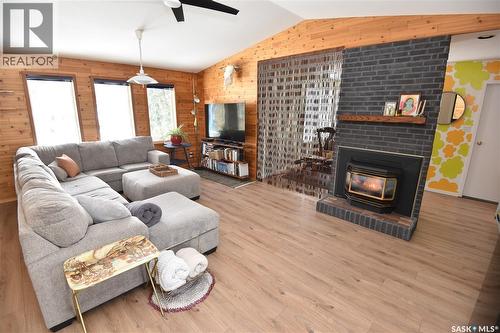 115 4Th Avenue E, Nipawin, SK - Indoor Photo Showing Living Room With Fireplace