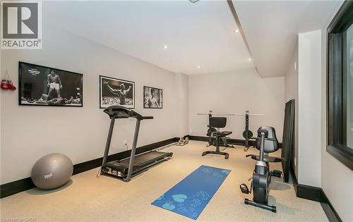 Exercise room with recessed lighting - 24 Jacob Gingrich Drive, Kitchener, ON - Indoor Photo Showing Gym Room