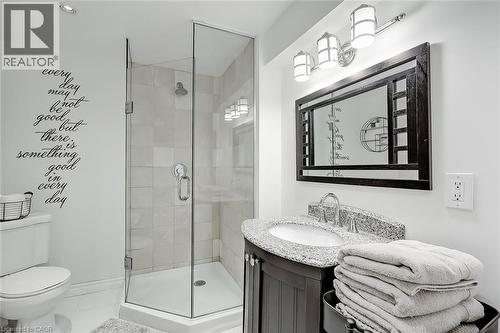 Bathroom featuring vanity and a stall shower - 220 Townsend Avenue, Burlington, ON - Indoor Photo Showing Bathroom