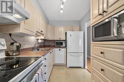 Updated Kitchen With Great Storage - 404 - 158 A Mcarthur Avenue, Ottawa, ON - Indoor Photo Showing Kitchen With Double Sink