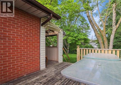 View of wooden terrace - 7 Cardill Crescent, Waterloo, ON - Outdoor With Deck Patio Veranda With Exterior