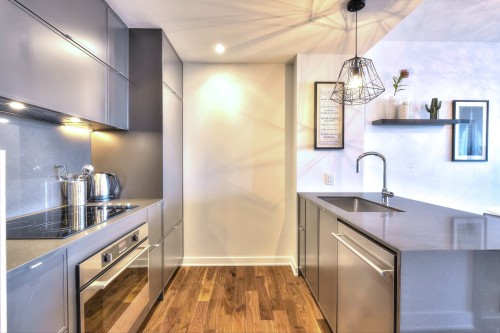 Kitchen - 1103-175 Rue De La Montagne, Montréal (Le Sud-Ouest), QC - Indoor Photo Showing Kitchen With Upgraded Kitchen