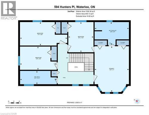 Bedroom level - 594 Hunters Place, Waterloo, ON - Other