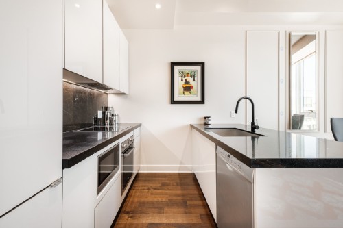 Cuisine - 3802-1188 Av. Union, Montréal (Ville-Marie), QC - Indoor Photo Showing Kitchen With Upgraded Kitchen