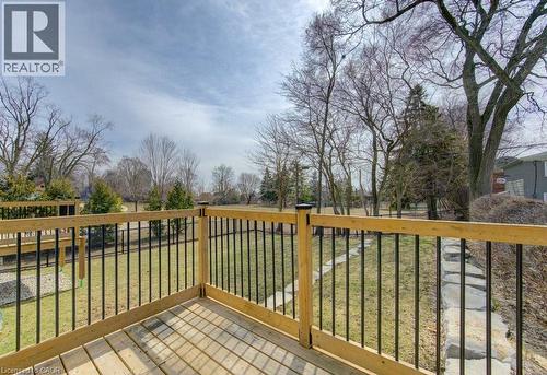 Wooden deck featuring a yard - 113 Walter Street, Kitchener, ON - Outdoor