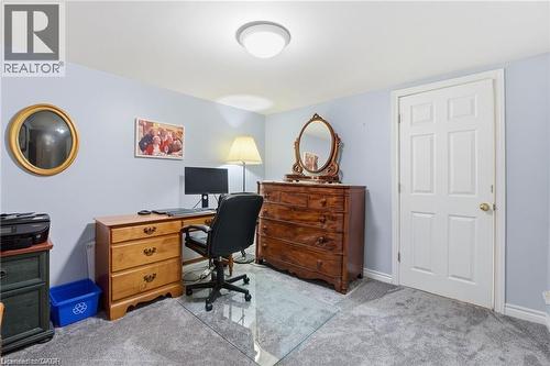 Office area with light carpet and baseboards - 668 Tomahawk Crescent, Ancaster, ON - Indoor Photo Showing Office