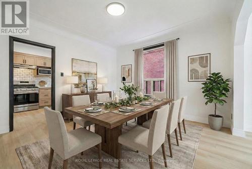 Virtually Staged - 83 Barnesdale Avenue N, Hamilton, ON - Indoor Photo Showing Dining Room
