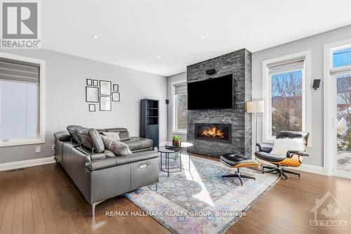 Gorgeous great room. - 250 Richardson Avenue, Ottawa, ON - Indoor Photo Showing Living Room With Fireplace