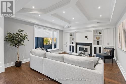 1487 Myron Drive, Mississauga, ON - Indoor Photo Showing Living Room With Fireplace