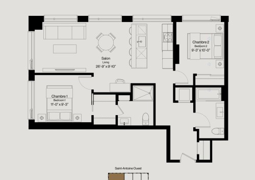 Plan (croquis) - 2105-950 Rue St-Antoine O., Montréal (Ville-Marie), QC - Other
