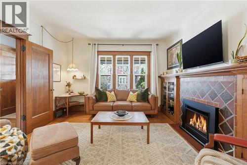 16 Burris Street, Hamilton, ON - Indoor Photo Showing Living Room With Fireplace