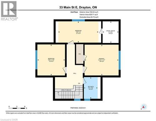 View of second floor room layout - 33 Main Street E, Drayton, ON - Other