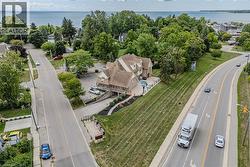 Bird's eye view of a nearby body of water - 