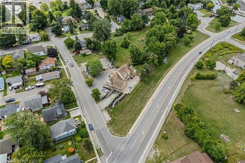 Aerial view of property and surrounding area with nearby suburban area - 30 John Street, Port Dover, ON 