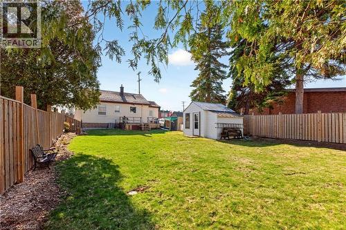 Fenced backyard featuring a storage unit - 944 Garth Street, Hamilton, ON - Outdoor