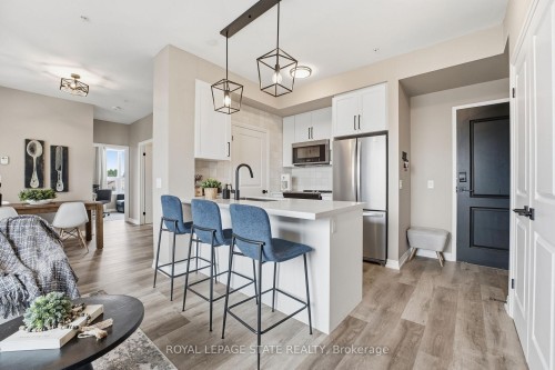 203-120 Springvalley Crescent, Hamilton, ON - Indoor Photo Showing Kitchen With Stainless Steel Kitchen With Upgraded Kitchen