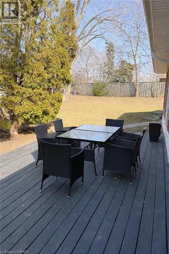 Wooden deck featuring outdoor dining area and a fenced backyard - 71 Pinecrest Drive, Kitchener, ON - Outdoor With Deck Patio Veranda