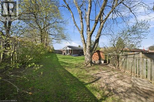 Expansive backyard featuring a manicured lawn, established trees, and perimeter fencing - 71 Pinecrest Drive, Kitchener, ON - Outdoor