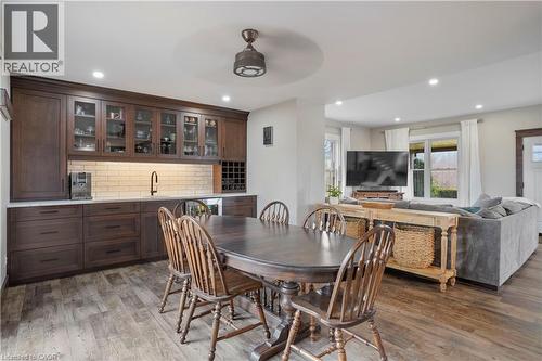 Dining room featuring light wood finished floors, recessed lighting, and a ceiling fan - 23247 Beattie Line, Elgin, ON - Indoor Photo Showing Dining Room