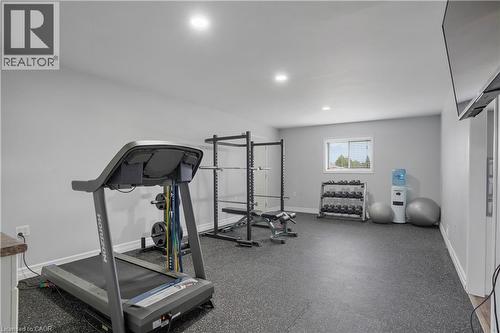 Exercise area featuring recessed lighting - 23247 Beattie Line, Elgin, ON - Indoor Photo Showing Gym Room