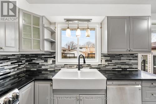 Overmount kitchen sink - 64 Adel Drive, St. Catharines (Carlton/Bunting), ON - Indoor Photo Showing Kitchen With Double Sink