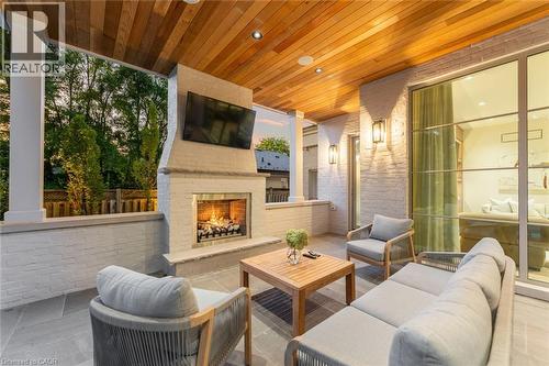 304 Pomona Avenue, Burlington, ON - Outdoor With Fireplace With Deck Patio Veranda With Exterior