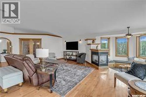Atcheynum Acreage, Battle River Rm No. 438, SK - Indoor Photo Showing Living Room With Fireplace