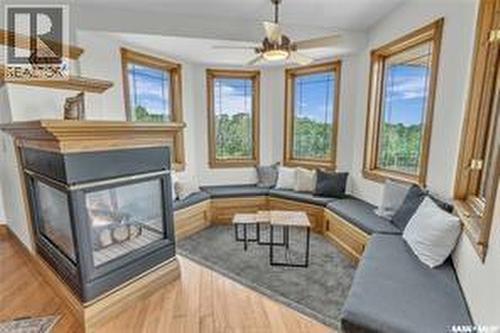 Atcheynum Acreage, Battle River Rm No. 438, SK - Indoor Photo Showing Living Room With Fireplace