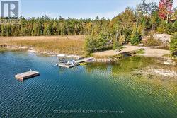 Aerial view of 6.8 acre waterfront Kawartha Lakes - 