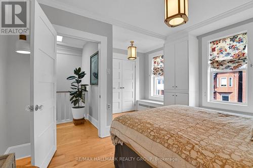Primary Bedroom w Double  Closets & Bench Seating - 280 Flora Street, Ottawa, ON - Indoor Photo Showing Bedroom