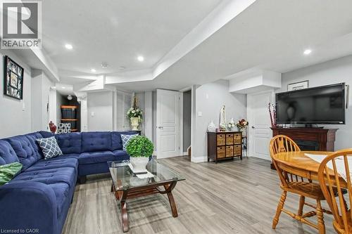 Living area featuring light wood-style floors and recessed lighting - 284 Normanhurst Avenue, Hamilton, ON - Indoor Photo Showing Living Room