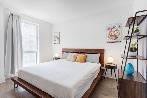 Chambre à coucher principale - 605-1025 Rue De La Commune E., Montréal (Ville-Marie), QC - Indoor Photo Showing Bedroom