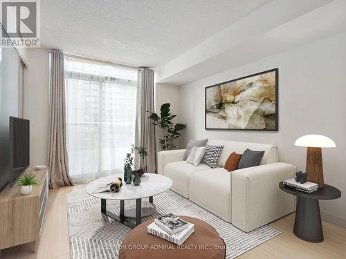 Virtually Staged Photo - 315 - 75 Queens Wharf Road, Toronto, ON - Indoor Photo Showing Living Room