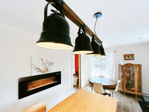 Kitchen - 58A Av. Du Havre-Des-Neiges, Saint-Sauveur, QC - Indoor With Fireplace