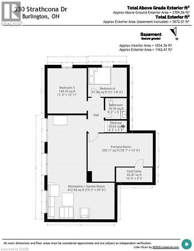View of basement floor plan - 330 Strathcona Drive, Burlington, ON - Other
