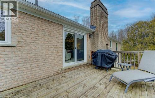 Wooden deck featuring area for grilling - 395 Warrington Drive, Waterloo, ON - Outdoor With Deck Patio Veranda With Exterior