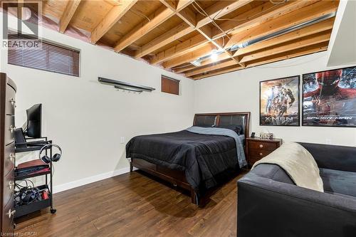 Bedroom with baseboards and wood finished floors - 160 Wallace Avenue S, Welland, ON - Indoor Photo Showing Basement