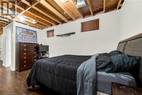 Bedroom with hardwood / wood-style flooring - 160 Wallace Avenue S, Welland, ON - Indoor Photo Showing Basement