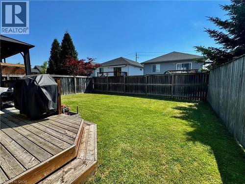 Fenced backyard featuring a deck - 160 Wallace Avenue S, Welland, ON - Outdoor With Deck Patio Veranda