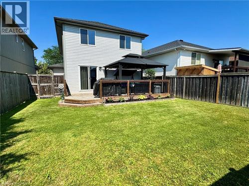 Rear view of property with a gazebo, a deck, and a fenced backyard - 160 Wallace Avenue S, Welland, ON - Outdoor With Deck Patio Veranda