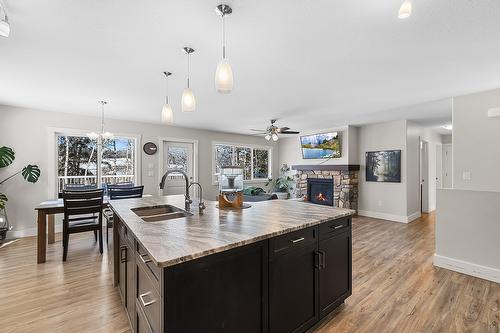 8529 Hwy 95A, Kimberley, BC - Indoor Photo Showing Kitchen With Fireplace With Double Sink