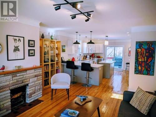 Open plan - 7 Cornwall Heights, St. John'S, NL - Indoor Photo Showing Living Room With Fireplace