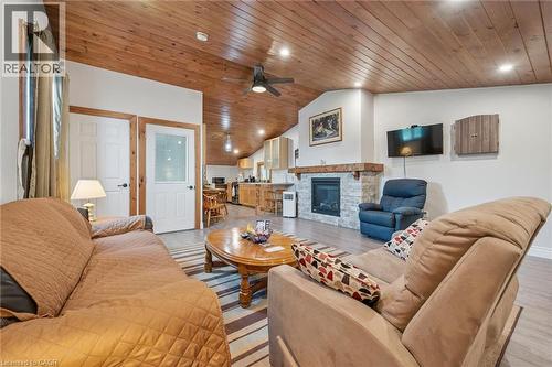 100 Harris Crescent, Mount Forest, ON - Indoor Photo Showing Living Room With Fireplace